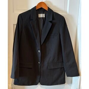 Everlane Women's Black Tencel Cotton Oversized Blazer Jacket Size 8